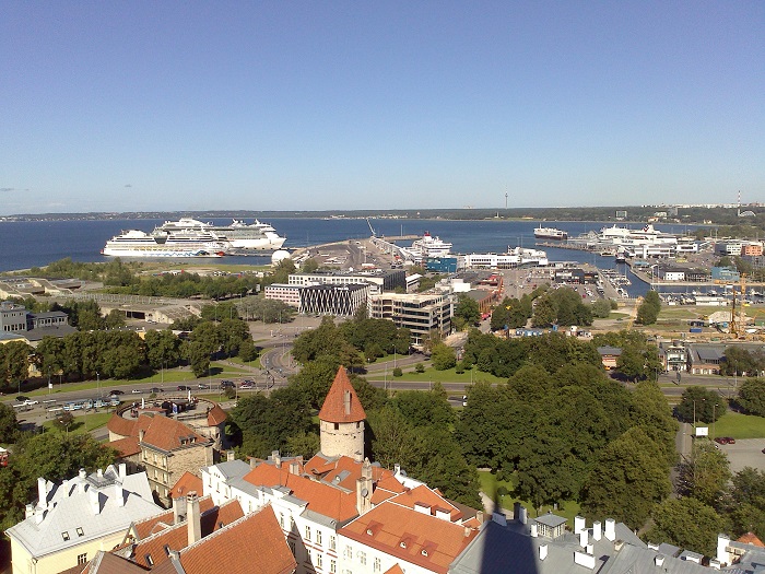 Порт Таллина и Regal Princess c башни церкви Св. Олава
